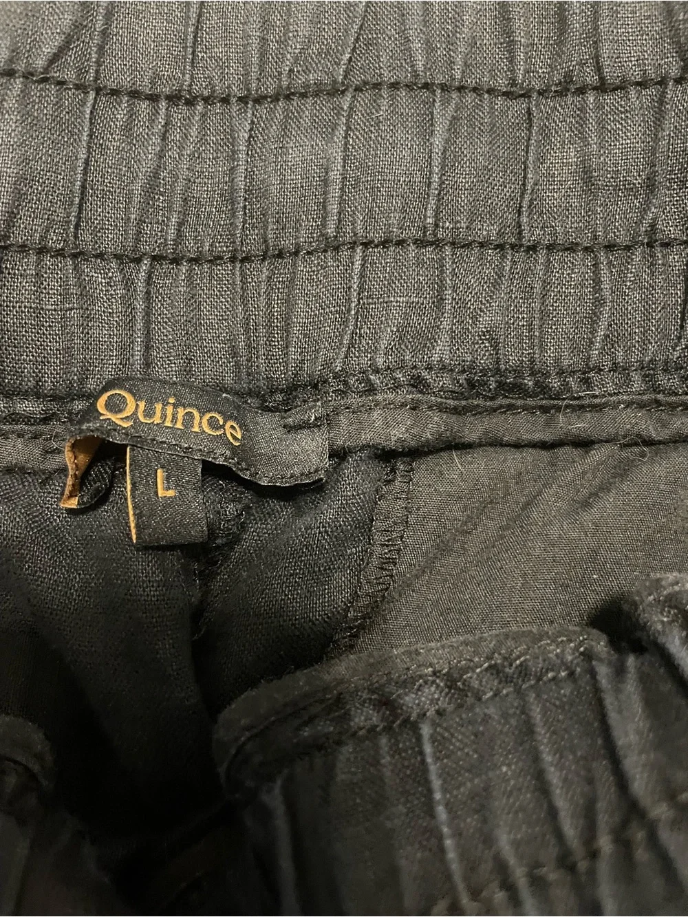 Quince Black European Linen Wide Leg Pant